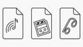 Document File Type Icons, Music, Video, and Text Files, vector design Generative AI Royalty Free Stock Photo
