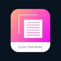 Document, File, User, Interface Mobile App Button. Android and IOS Glyph Version Royalty Free Stock Photo