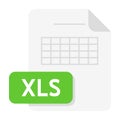 Document File Xls Modern Icon on White Royalty Free Stock Photo