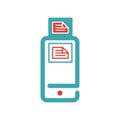 Document files icon on smartphone screen vector illustration. Royalty Free Stock Photo