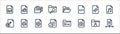 Document and files line icons. linear set. quality vector line set such as file, photo, file, file, add, folder, folder, video