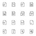 Document files line icons set