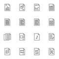Document files line icons set