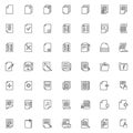 Document files line icons set