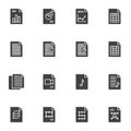 Document files vector icons set