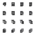 Document files vector icons set Royalty Free Stock Photo