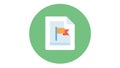 Document with Flag Important Report Flat Design Icon, vector design Generative AI Royalty Free Stock Photo