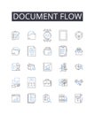 Document flow line icons collection. Workflow management, Information stream, Business process, Task sequence, Process Royalty Free Stock Photo