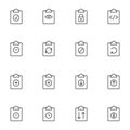 Document flow line icons set Royalty Free Stock Photo