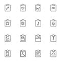 Document flow line icons set Royalty Free Stock Photo