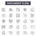 Document flow line icons, signs, vector set, outline illustration concept Royalty Free Stock Photo