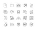 Document flow line icons, signs, vector set, outline illustration concept Royalty Free Stock Photo