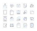 Document flow outline icons collection. Document, Flow, Management, Automation, Tracking, Log, System vector and Royalty Free Stock Photo