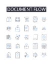 Document flow line icons collection. Workflow management, Information stream, Business process, Task sequence, Process Royalty Free Stock Photo