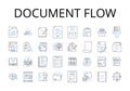 Document flow line icons collection. Workflow management, Information stream, Business process, Task sequence, Process Royalty Free Stock Photo