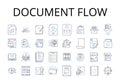 Document flow line icons collection. Workflow management, Information stream, Business process, Task sequence, Process Royalty Free Stock Photo