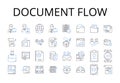 Document flow line icons collection. Workflow management, Information stream, Business process, Task sequence, Process Royalty Free Stock Photo