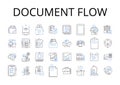 Document flow line icons collection. Workflow management, Information stream, Business process, Task sequence, Process Royalty Free Stock Photo