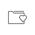 Document folder with heart line icon Royalty Free Stock Photo