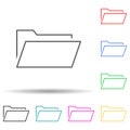 Document folder multi color set icon. Simple thin line, outline vector of web icons for ui and ux, website or mobile application Royalty Free Stock Photo