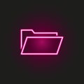 document folder neon style icon. Simple thin line, outline vector of web icons for ui and ux, website or mobile application Royalty Free Stock Photo