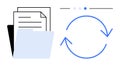 Document Folder and Circular Arrows Representing File Management and Synchronization Royalty Free Stock Photo