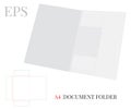 Document Folder Template A4. Vector with die cut / laser cut lines. White, clear, blank, isolated Document Folder mock up Royalty Free Stock Photo