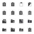 Document folders vector icons set