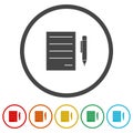 Document form icon. Set icons in color circle buttons Royalty Free Stock Photo