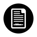 Document, form inquiry icon. Black vector graphics