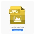 Document Formats .JPG File Paper Yellow Tone Color Flat Icon Vector Illustration White Background
