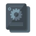 Document with a gear, symbolizing settings, configuration, or technical documentation. Ideal for tech, software, and IT themes
