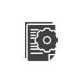 Document and gear vector icon Royalty Free Stock Photo