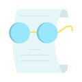 Document in glasses, reading icon vector illustration design Royalty Free Stock Photo