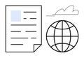 Document with Global Network and Cloud Connection Representation Royalty Free Stock Photo