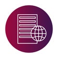 Document globe icon. Global data papers. Worldwide information Vector sheet. International report concept. Royalty Free Stock Photo