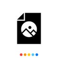 Document Glyph icon of Album or Images and Videos Storage, Vector and Illustration Royalty Free Stock Photo