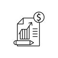 Document, growth, dollar, business icon. Element of business icon Royalty Free Stock Photo