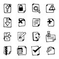 Document hand-rawn Icons. For Mobile and Web. Contains such icons as Document, File, Communication, Resume, File Search