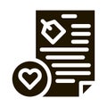 Document Heart Icon Vector Glyph Illustration