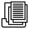 Document holder icon outline vector. Office paper tray