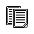 Black line icon for Document, archive and script Royalty Free Stock Photo