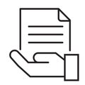 support business document icon, give information symbol