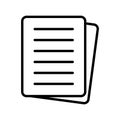 Document icon. File, text document, a sheet of paper document.