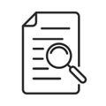 Document icon with magnifying glass. File search concept Royalty Free Stock Photo