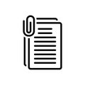 Black line icon for Document, paper and script Royalty Free Stock Photo
