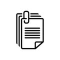 Black line icon for Document, sheet and agreement Royalty Free Stock Photo