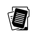 Black solid icon for Document, paper and copy Royalty Free Stock Photo