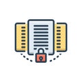 Color illustration icon for Document, protection and management Royalty Free Stock Photo