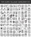 Document icon set hand drawn vector line art cute illustration Royalty Free Stock Photo